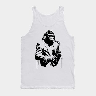 gorilla plays saxophone Tank Top